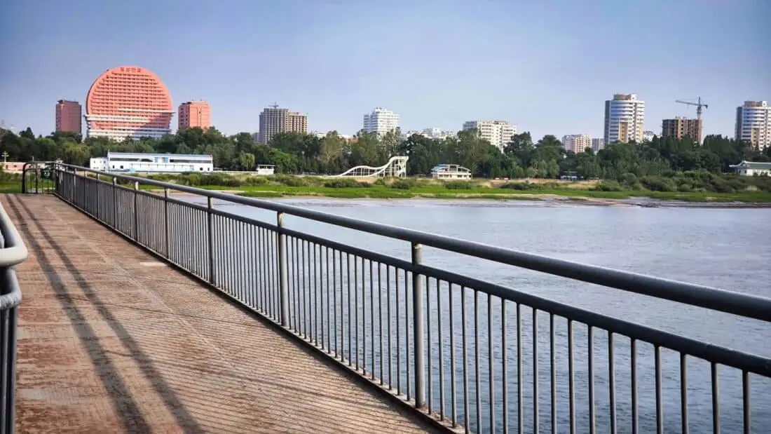 Dandong Blick auf Nordkorea