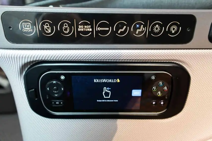 Singapore Airlines Boeing 787 10 Business Class Seat Controls