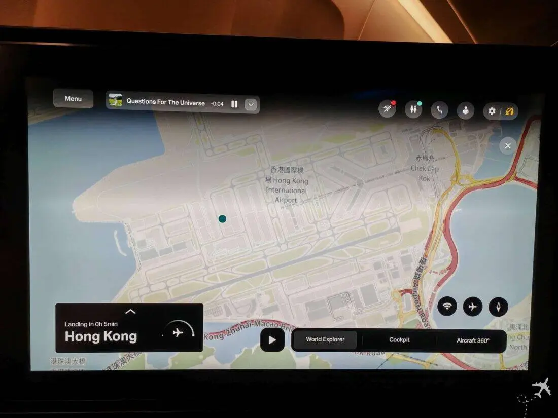 CX Aria Suite 777 IFE Karte nah