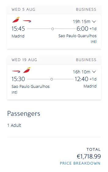 BA MAD LHR GRU C 1714