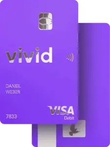 Vivid Visa Kreditkarte beidseitig