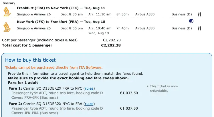 SQ mit Fare Rules