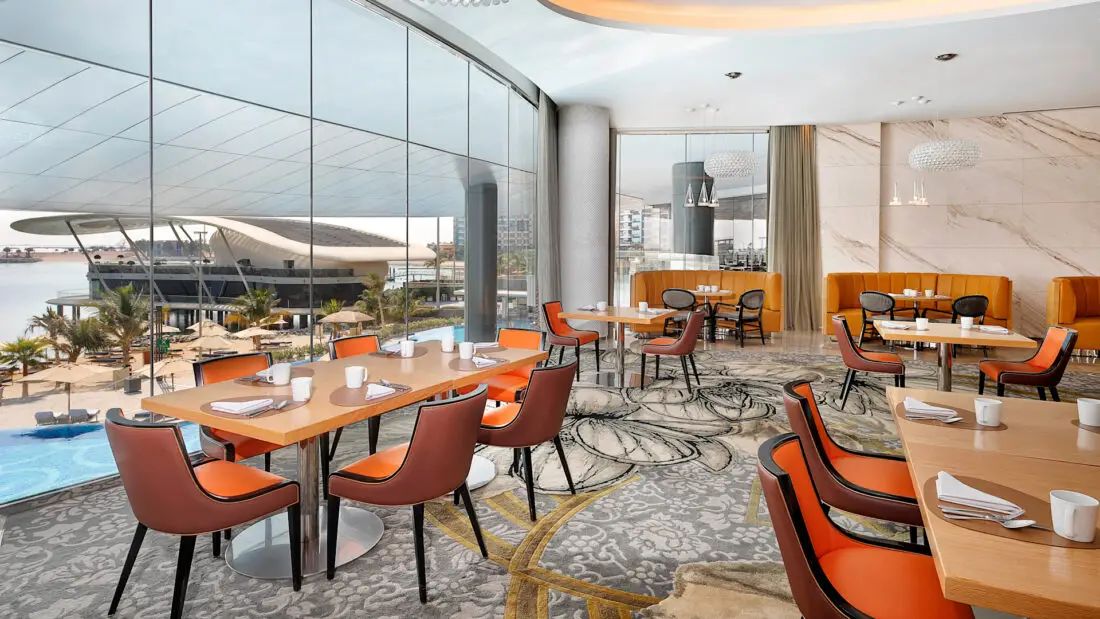 Conrad Abu Dhabi Etihad Towers Rosewater Restaurant Indoor Seating Area (2) webp