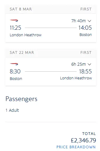 BA F LHR BOS 2346
