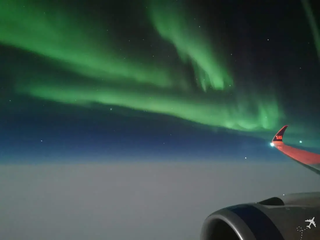 SAS Business Class LAX CPH Aurora Borealis Nordlicht 2