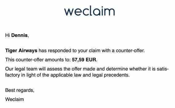 weclaim scoot first offer
