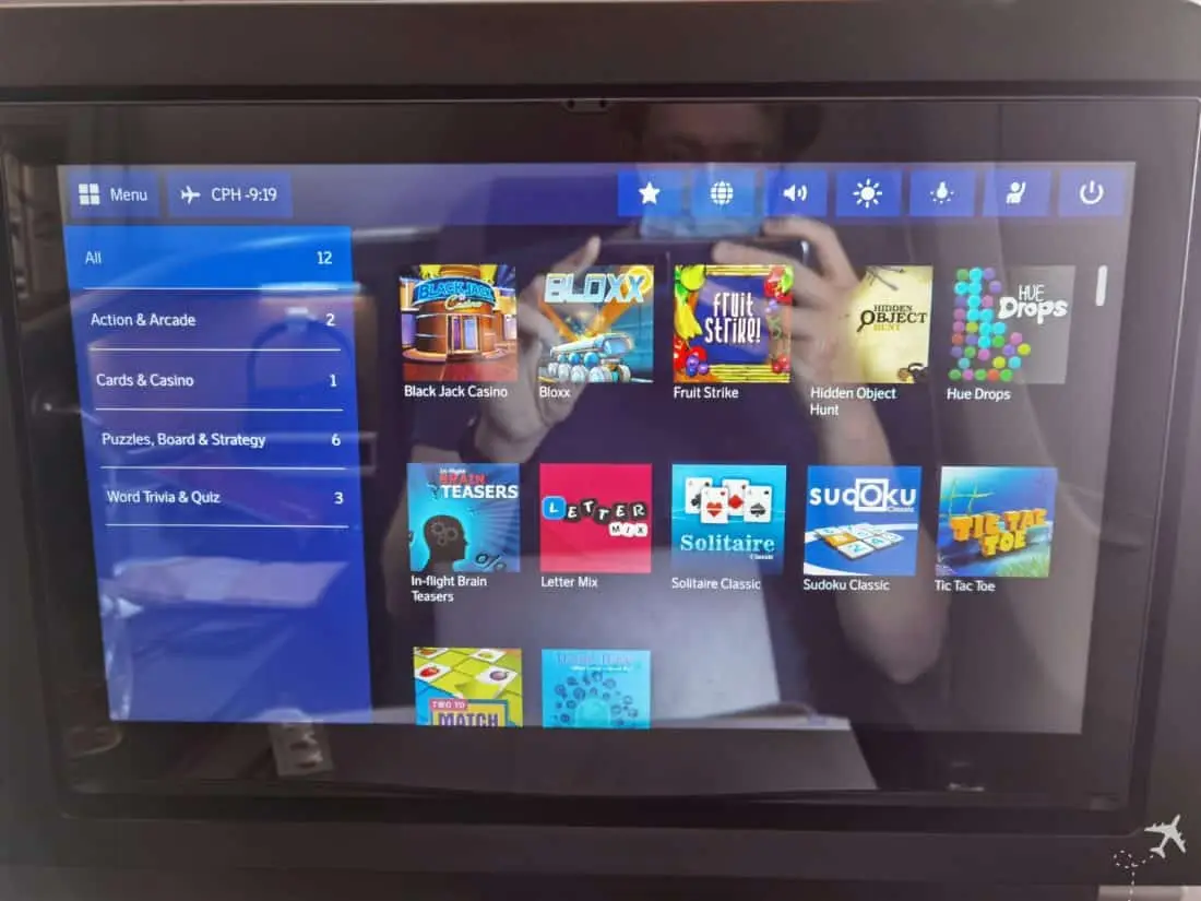 SAS Business Class LAX CPH Games