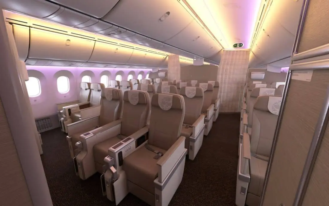 China Eastern Premium Economy 787 Kabine