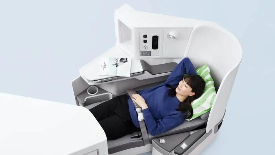 finnair nordic business class asian woman full flat data