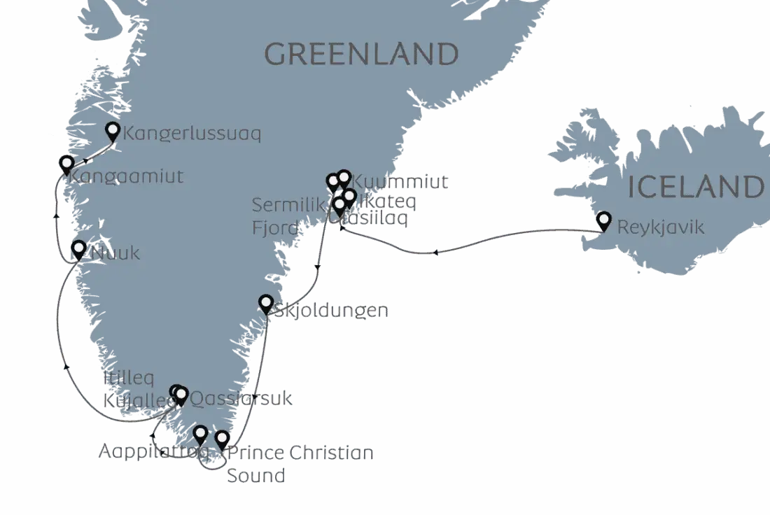 Greenland Explorer Routenkarte