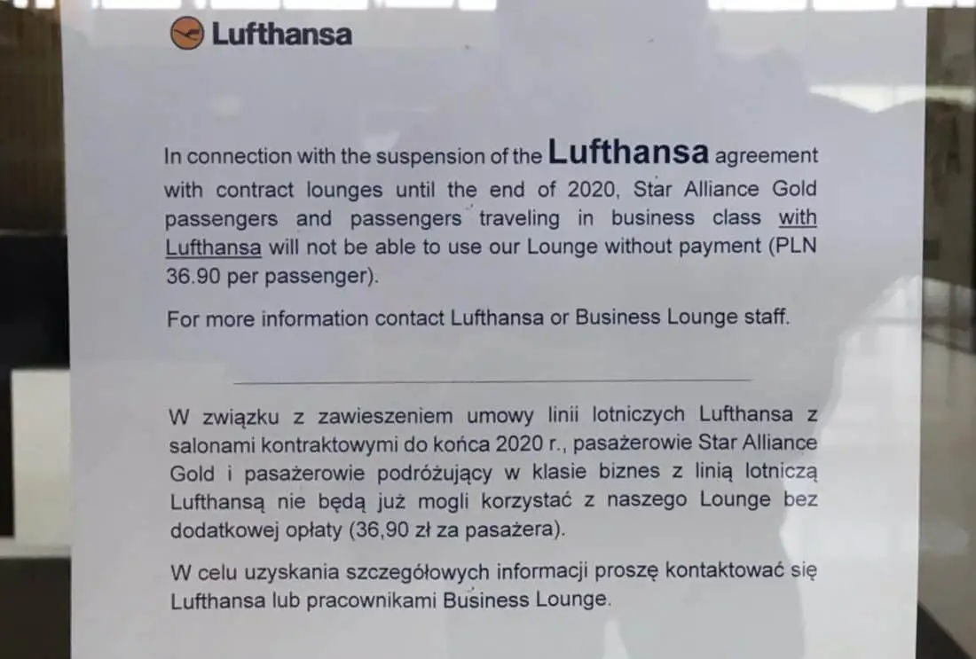 LH Partnerlounges Aushang