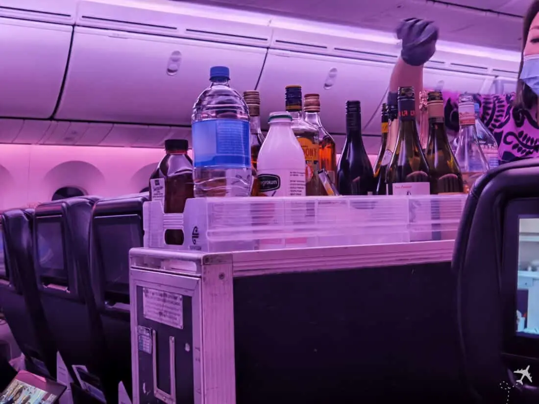 Air NZ Prem Eco AKL ORD Getraenke