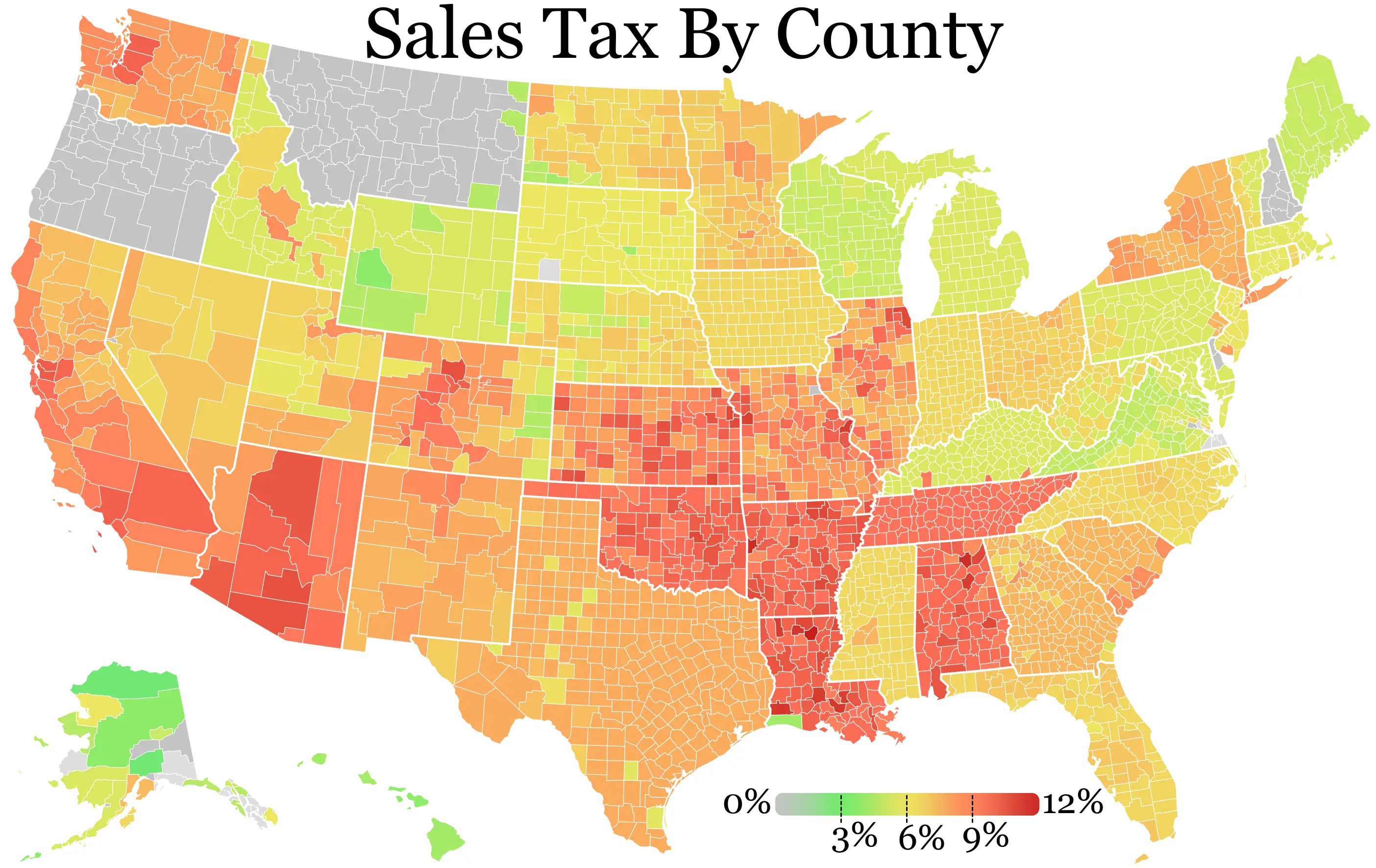 USA Sales Tax Karte