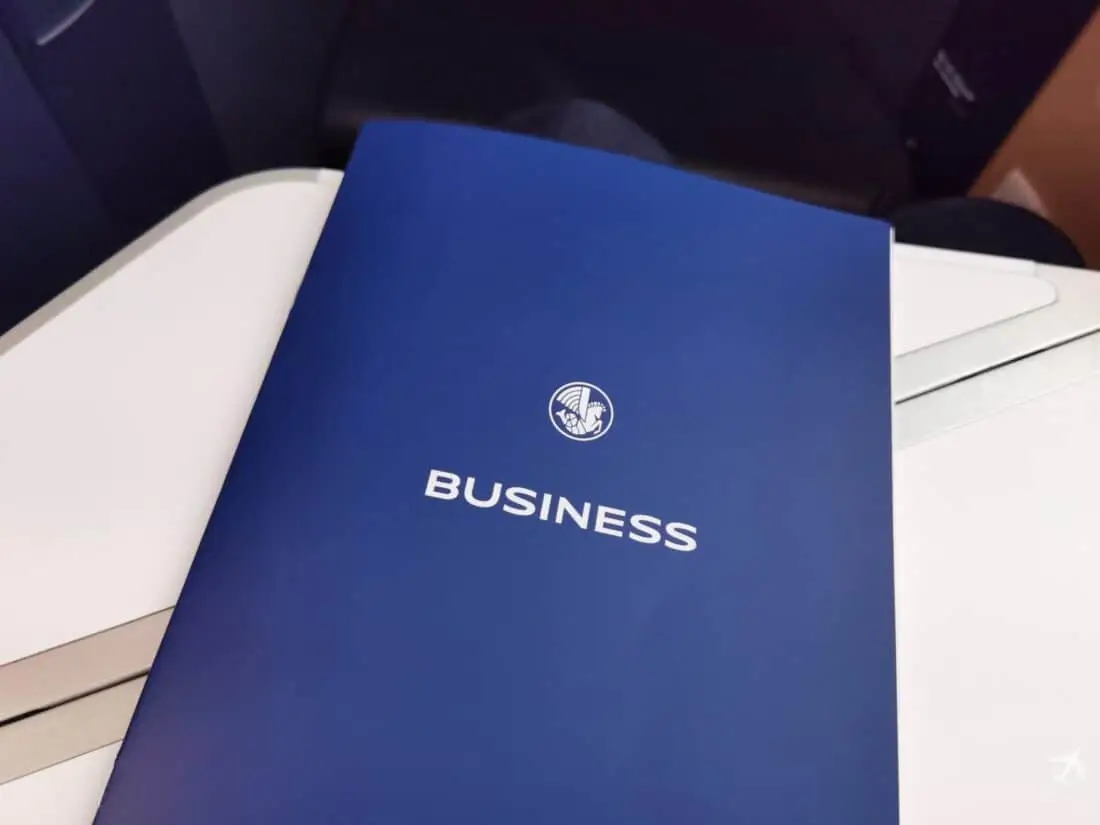 AF Business CDG ICN Speisekarte