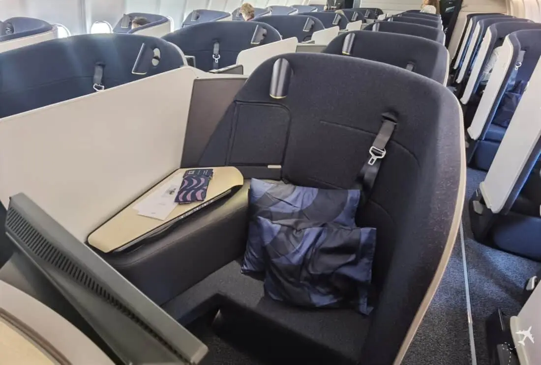 Finnair Business Class HEL JFK Sitz 1D