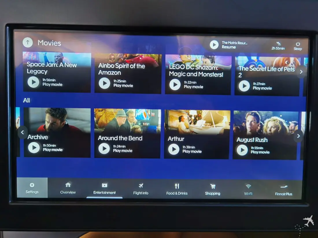 Finnair Business Class HEL JFK IFE Filme