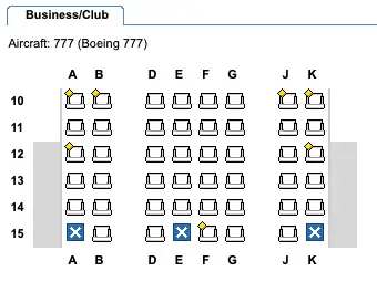 Seat Map 777 Club World