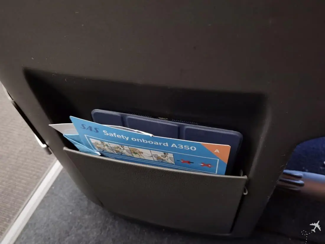 SAS Business Class LAX CPH Safety Card 1