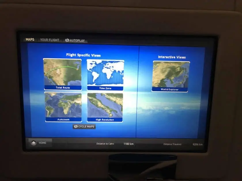 Bewertung EgyptAir Business Class A330 BKK CAI Entertainment
