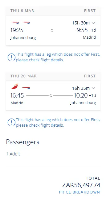 BA F JNB MAD 2800 F