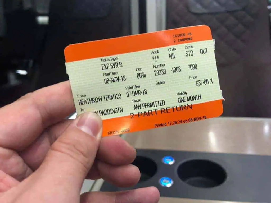 Heathrow Express Fahrkarte