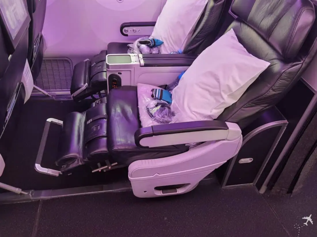Air NZ Prem Eco Fussstuetze
