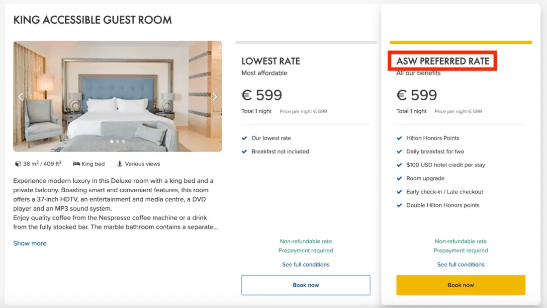 ASW Preferred Rate fuer Impresario