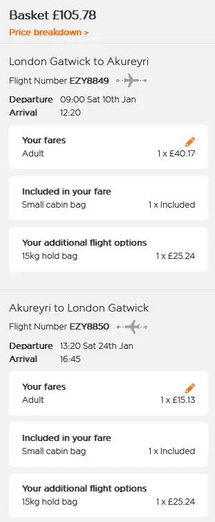 LGW AEY 105 bags