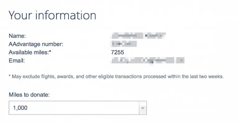 AAdvantage Meilen spenden