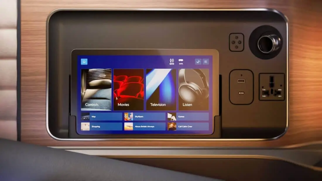 Neue British Airways First A380 Tablet