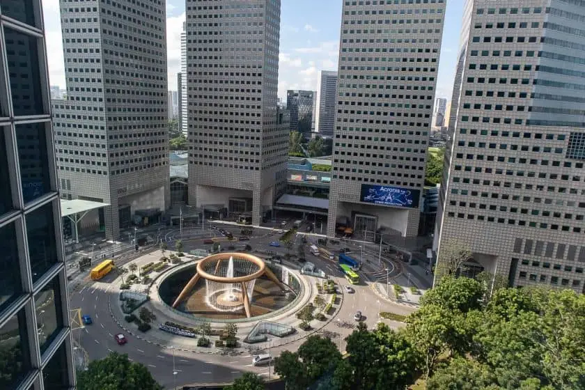 Conrad Singapore Zimmer Ausblick Brunnen