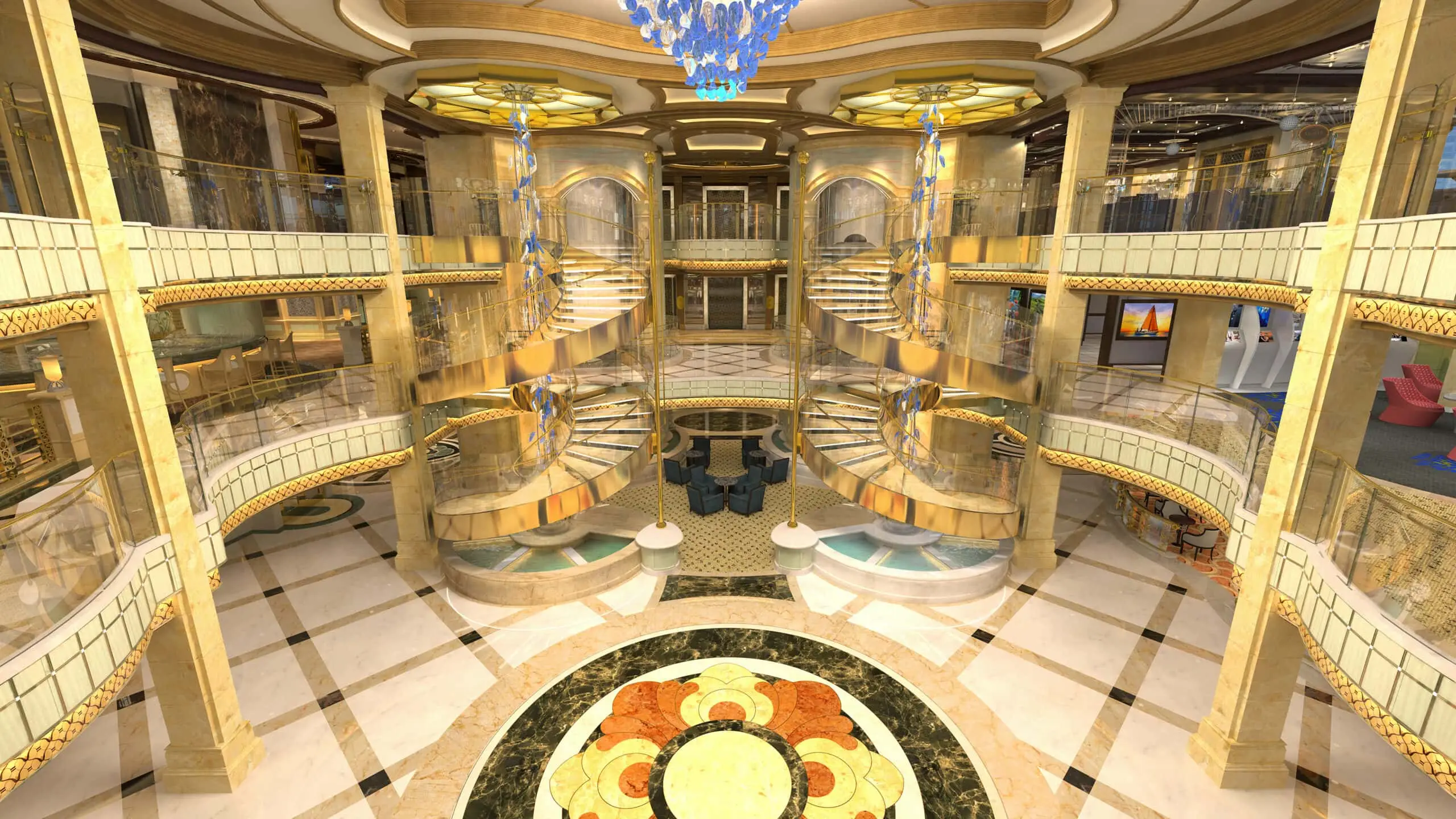 The atrium of the Sky Princess