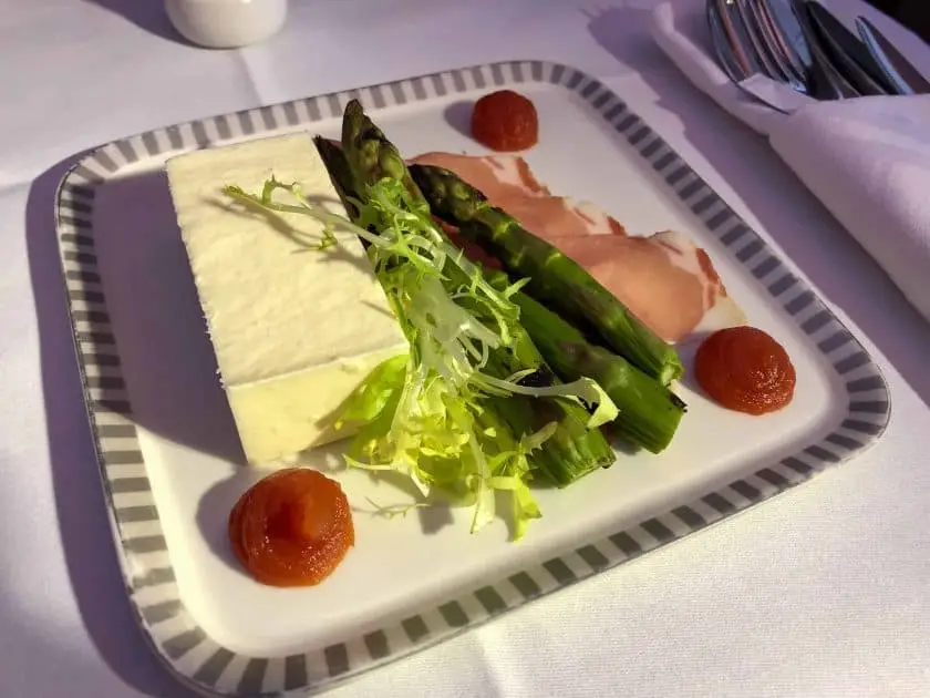 Singapore Airlines A350 Business Class Vorspeise