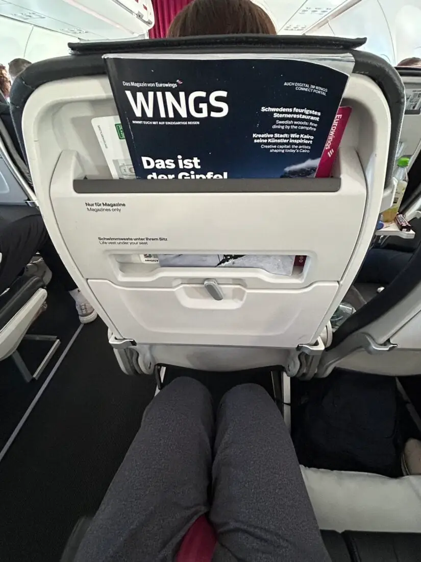 Eurowings Bizclass Sitzabstand
