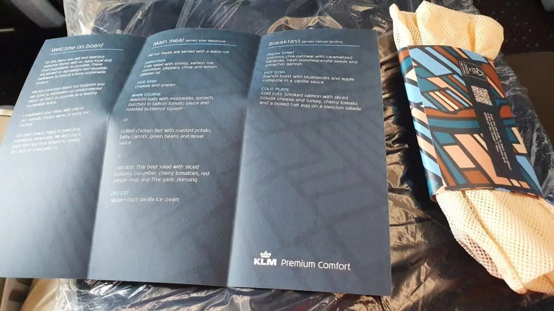klm premium essen menue