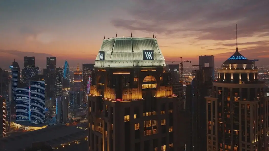 Waldorf Astoria Doha West Bay Drone pic night