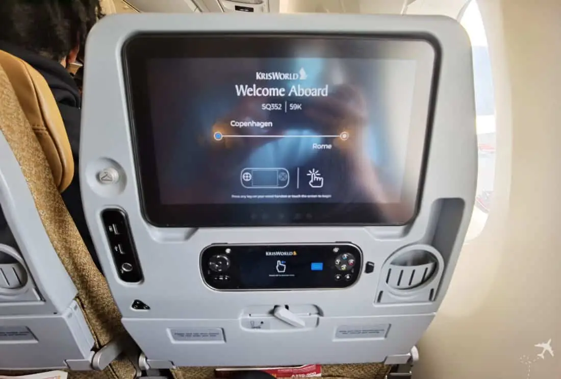 Singapore Airlines CPH FCO Sitz hinten