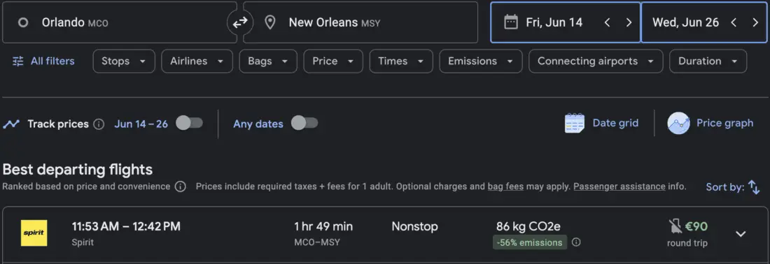 MCO MSY