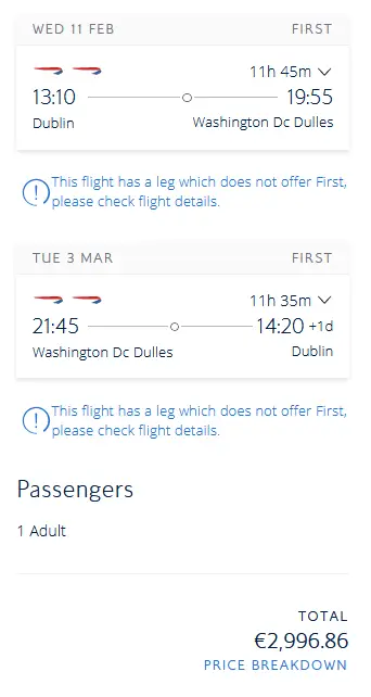 BA DUB SFO 2999