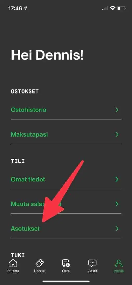VR Matkalla App Sprache aendern Schritt 2