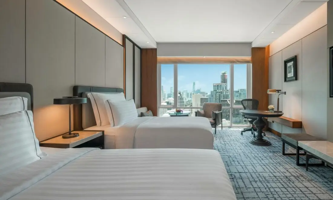 Conrad Bangkok premium room twin bedroom