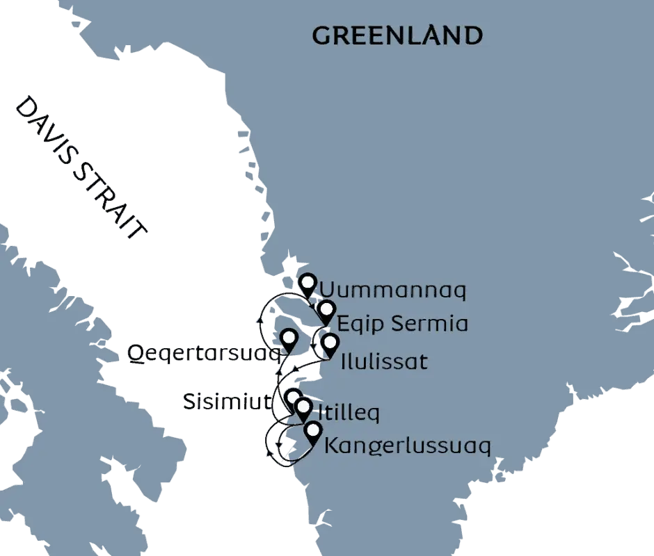 Disko Bay Routenkarte