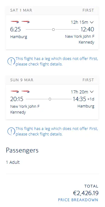 BA HAM JFK F 2500