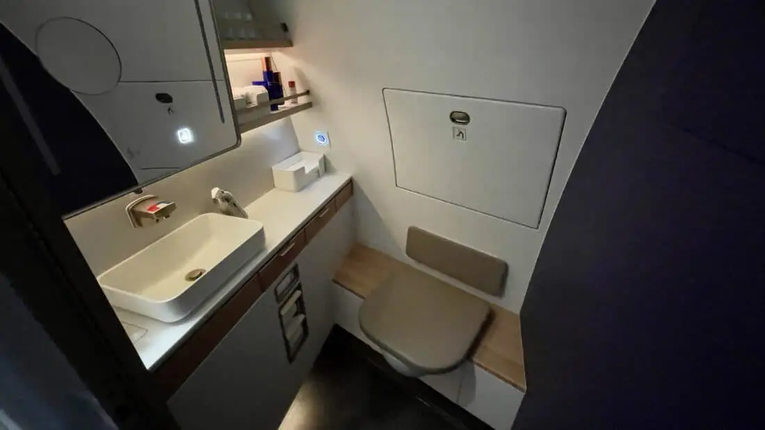 Die First Class Toilette im Airbus A350-900