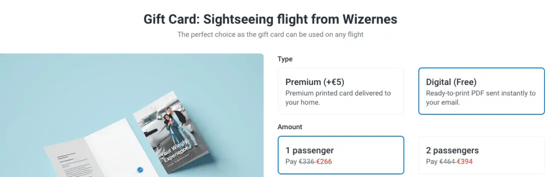 Wingly gift cards for flight