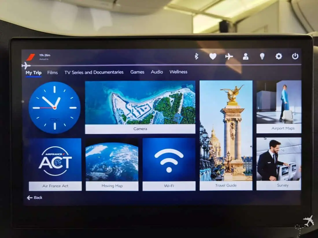 AF Business CDG ICN IFE Hauptbildschirm