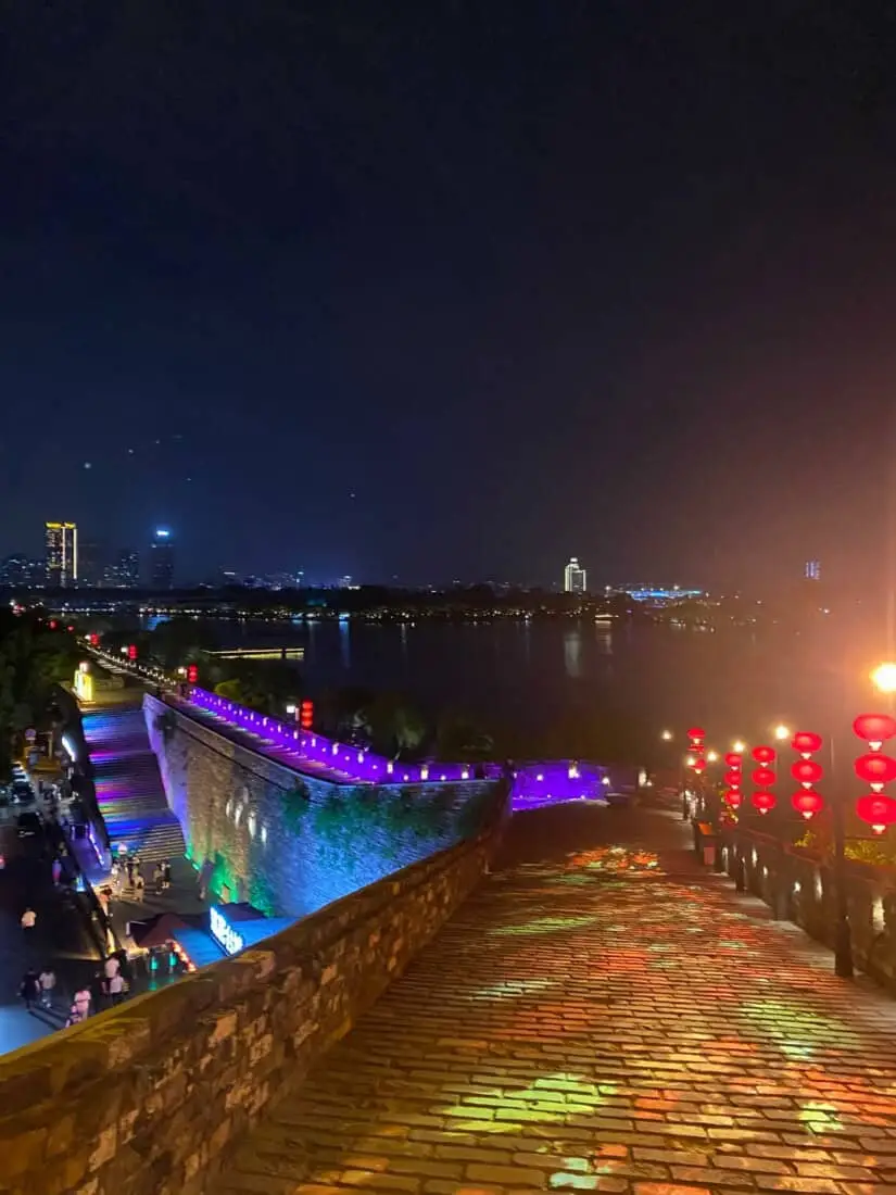 Stadtmauer Nanjing Nacht