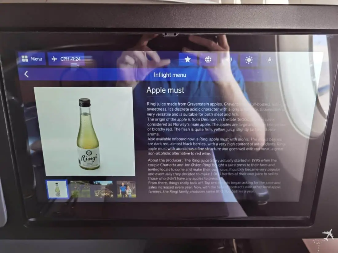 SAS Business Class LAX CPH Getraenke IFE 1