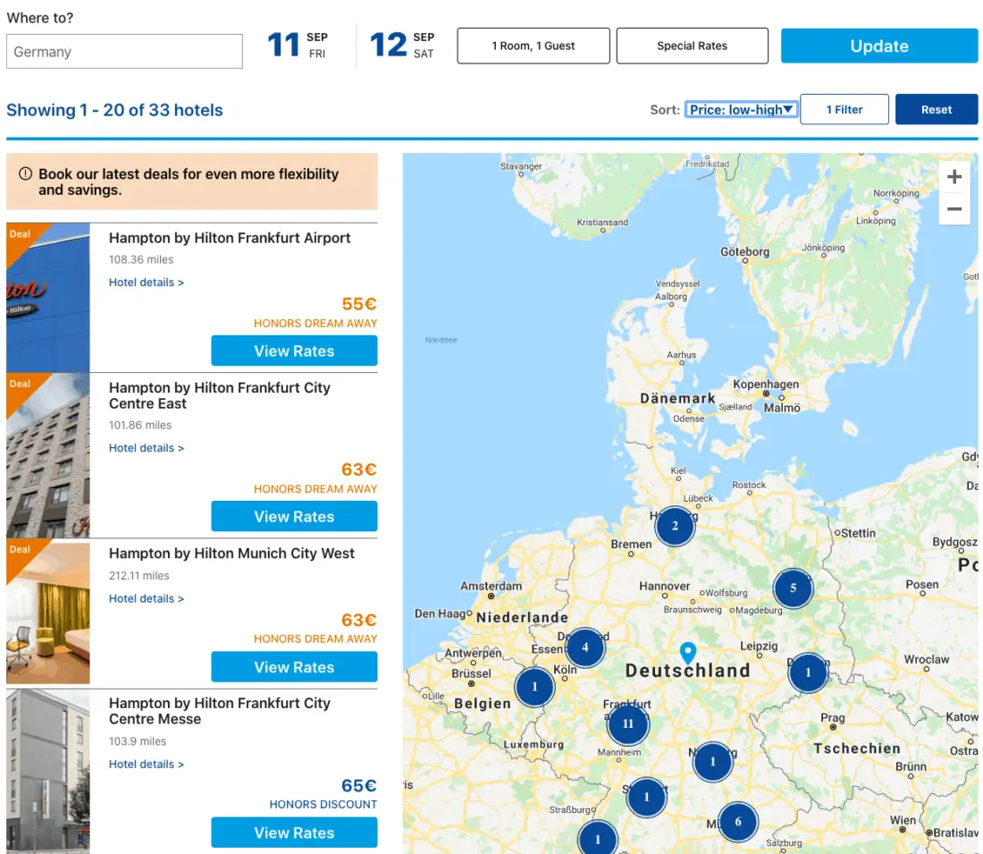 Hilton Suche Deutschland