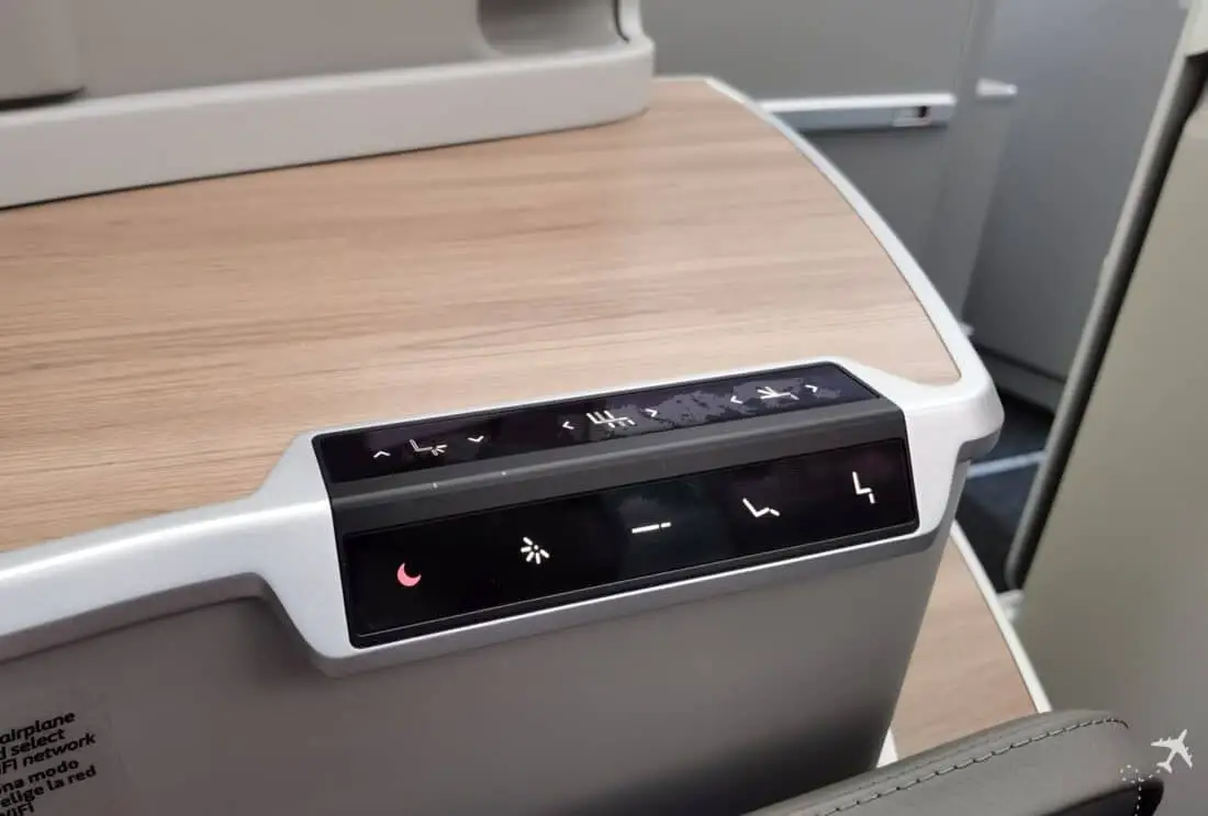 neue Iberia Business Class A350 Sitz Steuerung